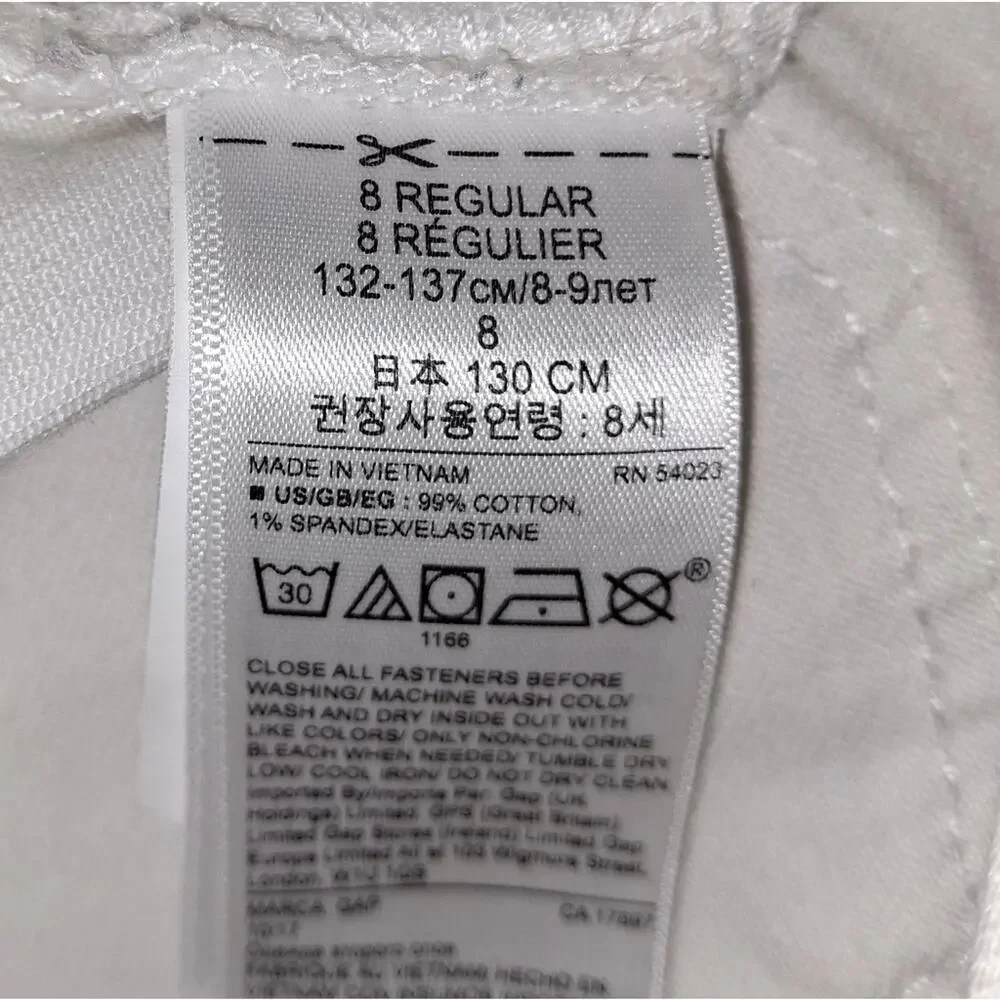 Gap Kids White Bermuda Shirts sz 8 Youth GUC